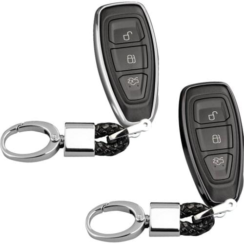 Car Key Shell Remote Control Bag Protective Cover With Key Chain For Ford Focus/Escape/Kuga/Ecosport/Fiesta 2012-2019