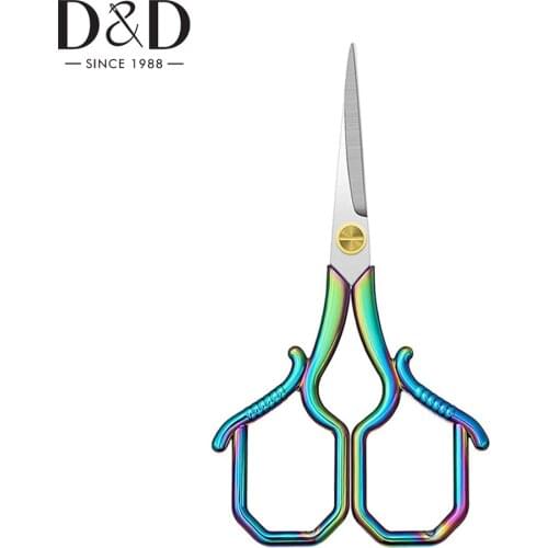 D&D Colorful Embroidery Scissors Stainless Steel Sharp Pointed Scissors For DIY Craft Thread Cutting, Needlework Yarn & Sewing