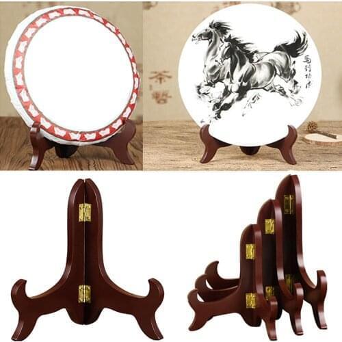 5/6/7/8 Inch Plate Wooden Holders Display Dish Rack Picture Frame Photo Book Pedestal Holder Display Stand Multifunction