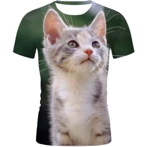 New 3D mens and womens t-shirts Super cute 3d cat shirt o-neck breathable summer t shirt Novelty casual T shirt Oversized tops