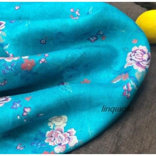 Original design dense linen printed cotton fabric High-end linen fabric