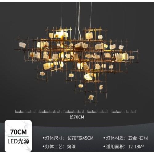 Creative chandelier engineering bar restaurant model room personality bar chandelier imitation transparent Stone lamp