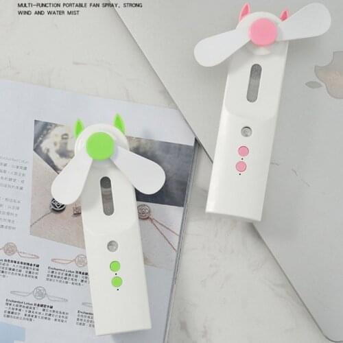 Mini Handheld USB Charging Fan Air Humidifier Moisturizer Low Noise Water Spray Mist Fan for Indoors Outdoors Retailsale