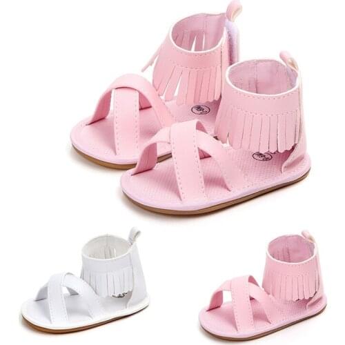 Toddler Infant Baby Girl Soft Crib Shoes Newborns Anti-slip Prewalkers Summer Sandals For Girls 0-18M