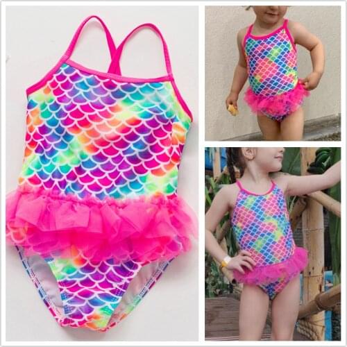 NEW 2021 Girls swimwear 1~14Years Girl swimsuit one-piece Children swimwear High quality Kids Swimming suit Beachwear-ST9030mix