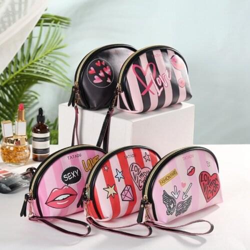 New women lipstick cosmetic bag personalized print make up bag wash storage cosmetic case