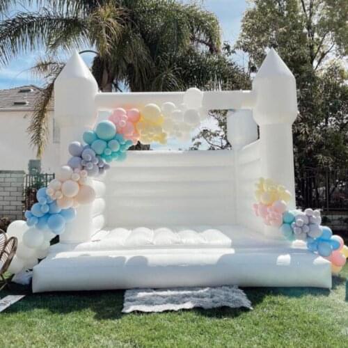 New Commercial New White Bouncy Castle Inflatable White Jumping Castle Adult Kids Bounce Bouncy Castles House for Wedding Party