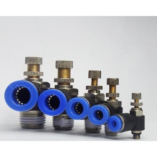 SL type 4 6 8 10 12mm Fast connection Pneumatic Fitting M5 1/8" 1/4" 3/8" 1/2" air speed Regulating valve throttle valve