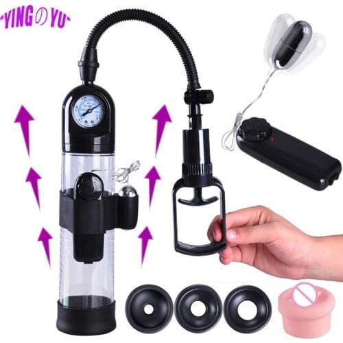 Male Penis Pump Vacuum Enlarger Enlargement Trainer Adult Sex Toys for Men Penis Pleasure Gay Masturbator Erotic Product Sexshop