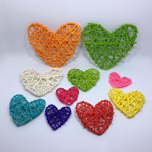 Heart Rattan Balls Vase Filler Rattan Heart Christmas Tree Ornament Wedding Birthday Party Decoration Decorative Crafts
