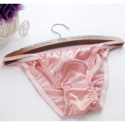 Real Silk Low Waist Panties Women 100% Mulberry Silk Sexy Breathable Bikini T Briefs M L XL FREE SHIPPING