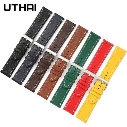 UTHAI Z15 Watchbands 18-24mm 100% Calf Leather Strap Double-sided top layer leather soft and comfortable high-end strap