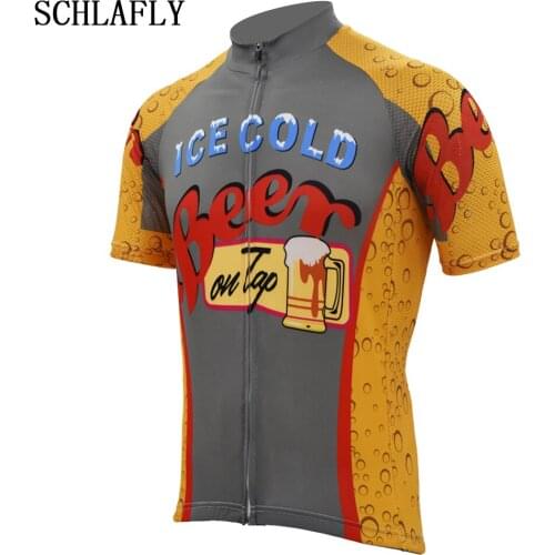 Ice cold beer cycling jersey short sleeve classic summer bike wear jersey road jersey clothing bicycle clothes schlafly