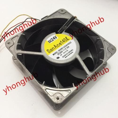SANYO DENKI 9WB1424H502 Server Cooling Fan DC 24V 0.60A 140x140x51mm 3-wire