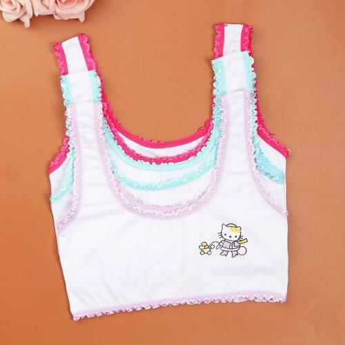 High Quality cartoon Design Girl Vest Children Bra Cotton Bra Training Bras In timates Comfortable Underwear Kids Bra