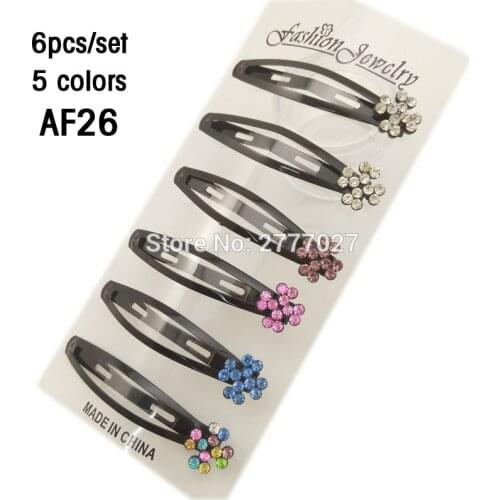 6pcs/set apple style 7cm hair clip with rhinestone for women and girls using in common or Christmas gift