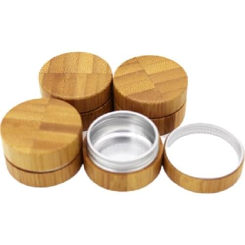 10G New Arrival Bamboo Cream Jar Wooden Jar with Aluminum Inner Empty Cosmetic Packaging Bottle DIY Cream Jars 10/25pcs