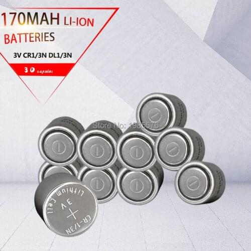 30PCS 3V CR1/3N CR 1/3N Lithium battery cell 170mah M6 M7 DL-1/3N CR13N dry primary batteries Battery