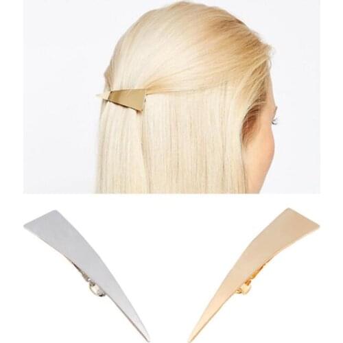 60pcs/lot DIY Simple Golden Sliver Alloy Geometric Triangle Hair Clips Bang Hairpins Hair Styling Tools Hair Accessories HA1261