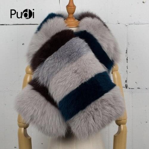 Aorice SF775 Winter The New Fashion Style Womens Genuine Fox Fur Long Style Splicing Female Fox Fur Scarf