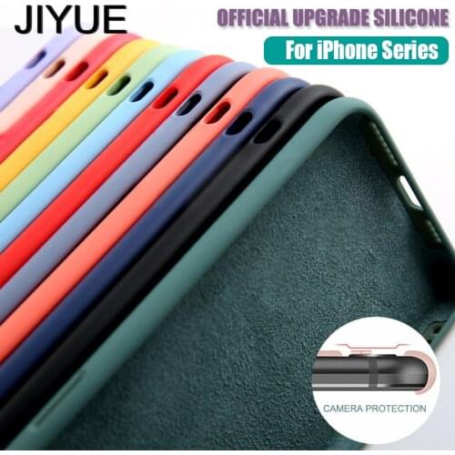 For iPhone 13 12 11 X XR XS Max mini Case Luxury Original Liquid Silicone Soft Cover For iPhone 7 6 6S 8 Plus SE 2020 Phone Case