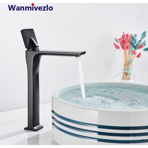 Black Bathroom Faucet Cold Hot Water Basin Sink Faucet Single Handle Deck Mount Brass Sink Water Mixer Tap Short/High Torneira