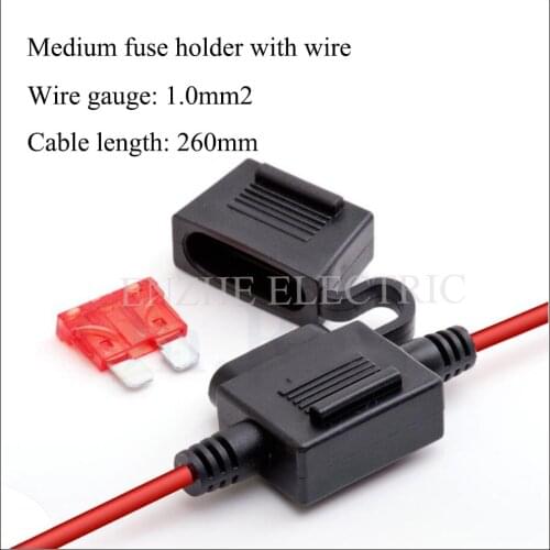 50PCS Medium fuse holder with cable Not included safety pin Automotive Fuse holder waterproof fuse box lead type BX2019