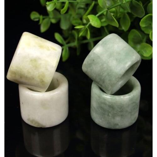 Natural Green Jade Ring Jadeite Buddhism Amulet Fashion Chinese Charm Jewelry Hand Carved Crafts Luck Gifts Women Men A85