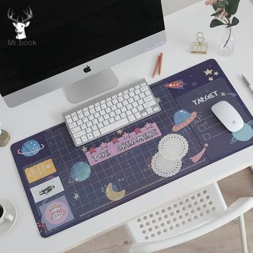 Soft PU Leather Mice Pad Office Computer Desk Mat Cartoon Pattern Laptop Cushion Large Mouse Pad Desk Organizer with Calendar