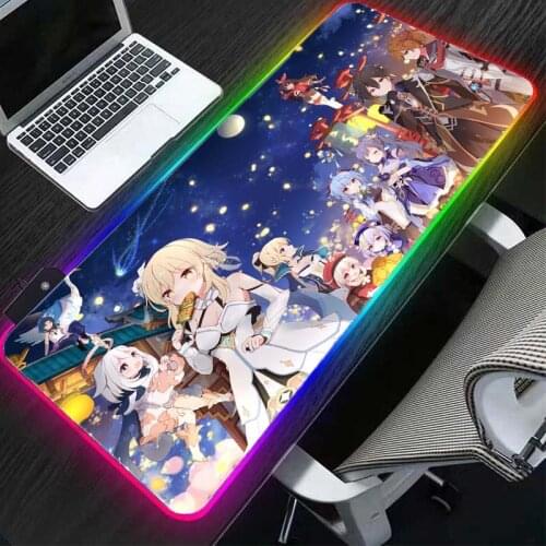 Anime mouse pad PC gamer rgb office game accessories desk mat natural rubber waterproof xxl folding play mats 40x90cm