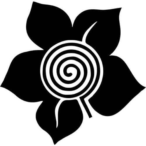 MIGNATIS - Five-Leaf Flower Label Sticker Sticking with Spiral Turning Inside Mural Art Decal For Car Window Loptop decoration V