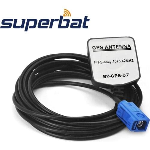 Superbat 1575.42MHz Mini GPS Antenna Fakra C (MFD2 RNS2 RNS-E MFD 2 VW SAT NAV) Aerial Signal Booster 3M Cable for Audi BMW