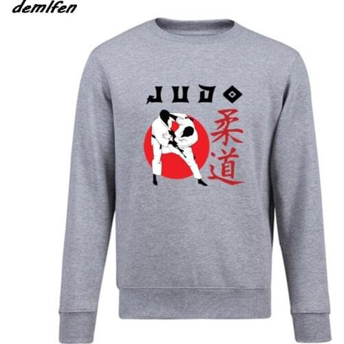 New Fashion Men Fleece Sweatshirt Judo Japanese Nippon Martial Art Combat War Self Defense Hoodie Hip Hop Coat Tops Harajuku