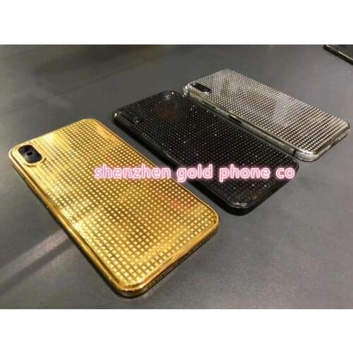 2020 Newest Hot for phone X 24CT Gold Rose Gold Platinum Housing Chassis Mirror Gold Full Dimond Rear Door for IP X 10