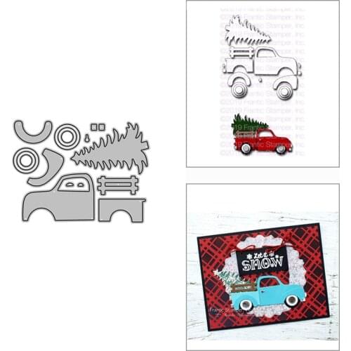 2021 New Christmas Tree Car Truck Metal Cutting Dies for DIY Scrapbooking Decor and Card Making Paper Craft Embossing No Stamps