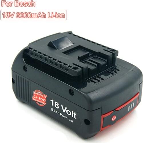 6000mAh 18V Li Ion Rechargeable Replacement Battery for Bosch 18V BAT622 BAT609 BAT618 BAT619 BAT62 Cordless Drill LED Indicator