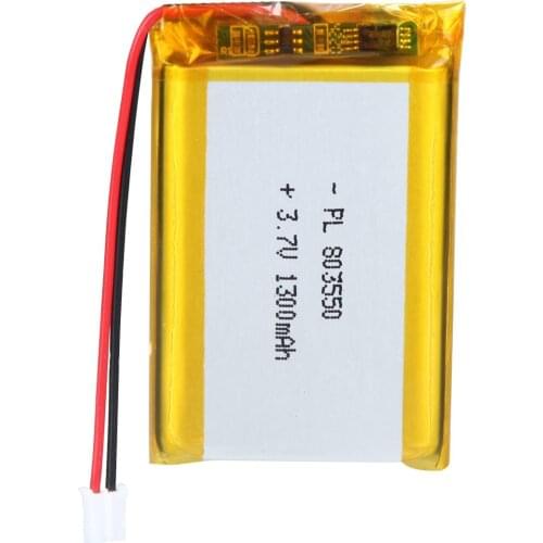 Mejuew 3.7V 1300mAh 803550 Lipo Battery Rechargeable Lithium Polymer ion Battery Pack with JST Connector