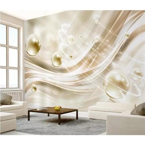 Custom Photo Wallpaper 3D Golden Circle Ball Stripes Modern European Style Bedroom Living Room TV Background Mural Wall Painting
