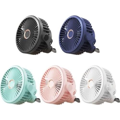 360 Rotation USB Rechargeable 5000/10000mAh Desk Hanging Fan 4 Speed Ceiling Fan for Camping Tent Outdoor School Home wholesales