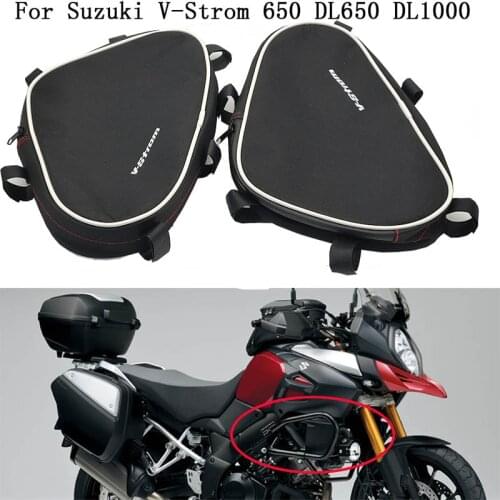 Motorcycle Frame Crash Bars Waterproof Bag Repair Tool Placement Bag For Suzuki V-Strom 650 DL650 DL1000 For Givi For Kappa