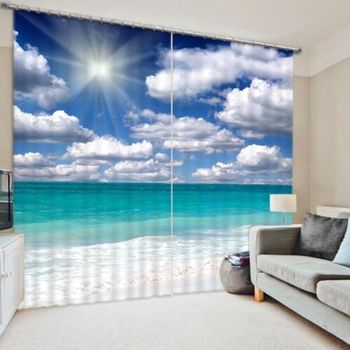 Sunshine scenery curtains photo Blackout Window Drapes Luxury 3D Curtains For Living room Bed room Office Hotel Home
