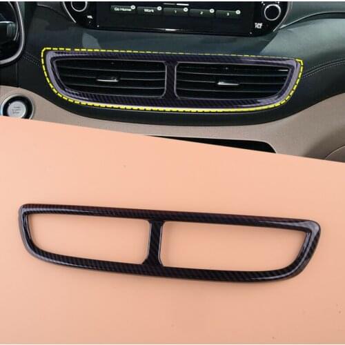 ABS Carbon Fiber Style Middle Air Vent Outlet Cover Trim Fit For Hyundai Tucson 2019 2020 Car Styling
