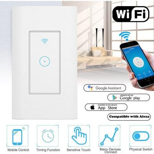 LED WiFi Touch Switch Smart Light Dimmer Wall For Alexa Google Home App Timing