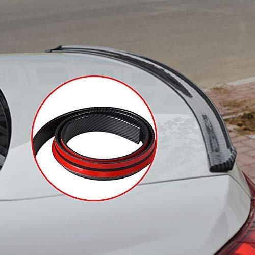 Universal Car accessries 3D Rear Roof Trunk Spoiler Wing Tail Lip 4.9Ft Carbon Fiber Look Trim Decoration