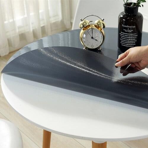 Black color waterproof tablecloth pvc Heat resistant round dining table mat oilproof non-slip tablecover Placemat free shipping