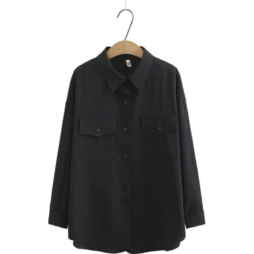 Plus Size XL-4XL Red Black Womens Simple Elegant Blouse Long Sleeved OL Spring Summer Tops A-line Ladies' Blusas