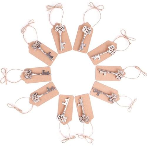 50pcs/lot Gold Silver Key Bottle Opener Keychain Shaped Zinc Alloy Silver Color Key Ring Beer Bottle Opener Unique Creative Gift