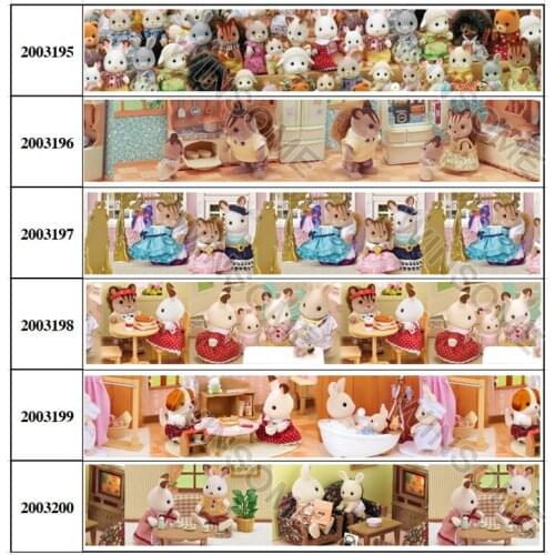 10yards different sizes lovely cartoon rabbit printed grosgrain ribbon