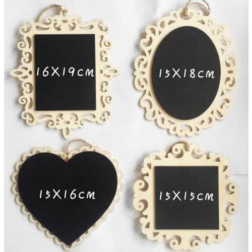 100pcs Hollow Out Lace Wooden Hanging Tags Heart DIY Decoration Blank Notice Board Message Labels Wedding Party Supply ZA5476