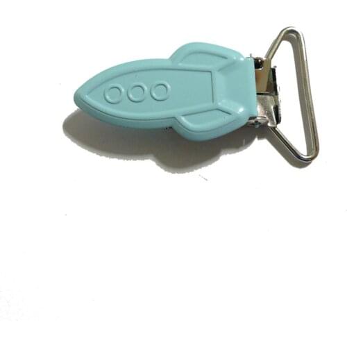 25pcs 1'' 25mm #11 BABY BLUE Enamel Rockets Suspender Clips